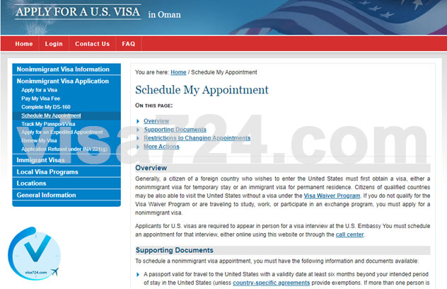 وب سایت خدمات ویزای آمریکا