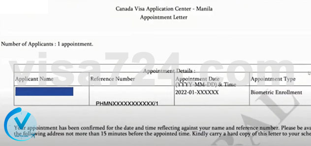 تأییدیه درخواست اخذ وقت سفارت کانادا در ارمنستان
