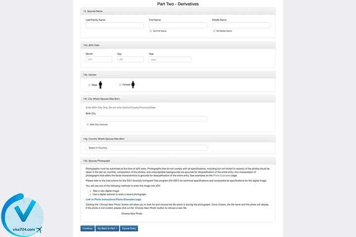 ورود اطلاعات همسر-لاتاری آمریکا-ویزا724