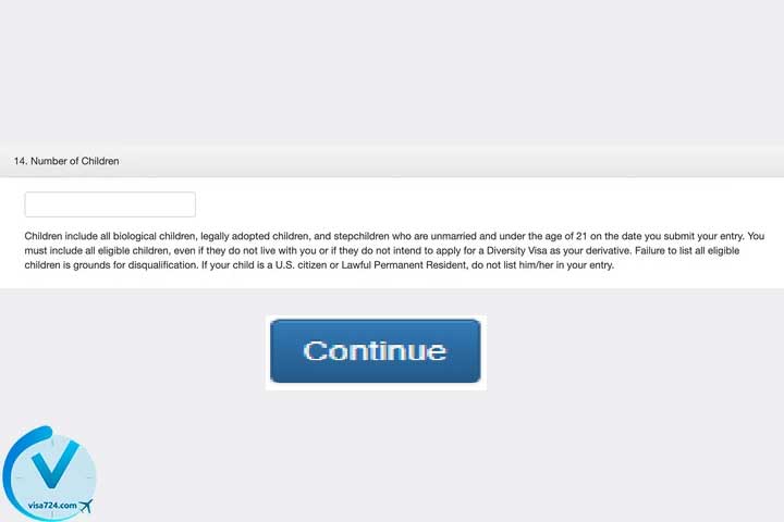 ثبت نام لاتاری آمریکا -تعداد فرزندان